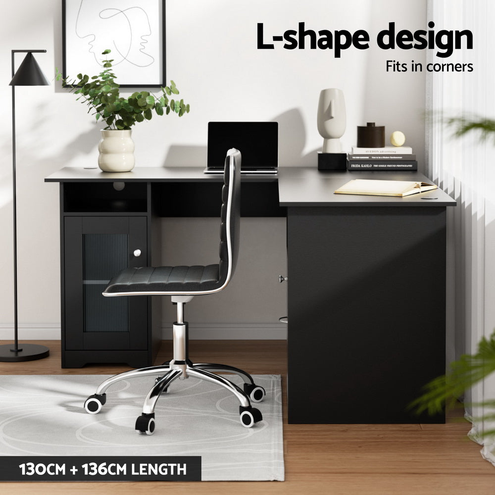 Artiss Computer Desk Home Office Study Desks L-shaped Corner Table with Storage-Furniture > Office > Desks-PEROZ Accessories