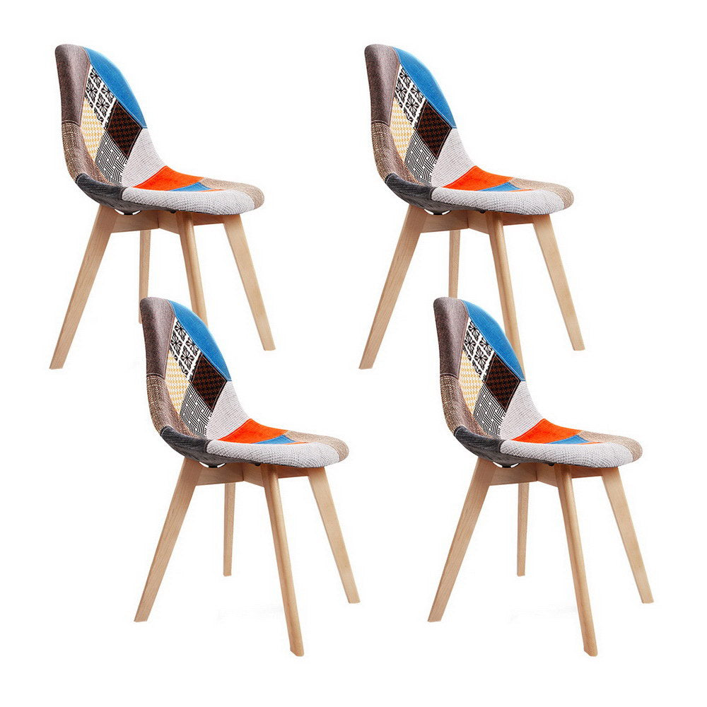 Artiss Dining Chairs Set of 4 Fabric Retro Replica DSW-Furniture > Dining > Kitchen & Dining Chairs-PEROZ Accessories