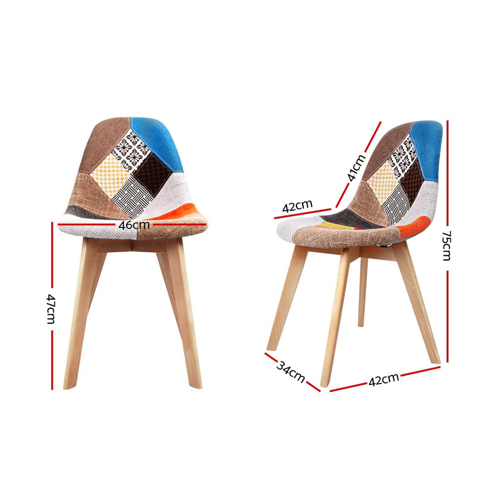 Artiss Dining Chairs Set of 4 Fabric Retro Replica DSW-Furniture > Dining > Kitchen & Dining Chairs-PEROZ Accessories