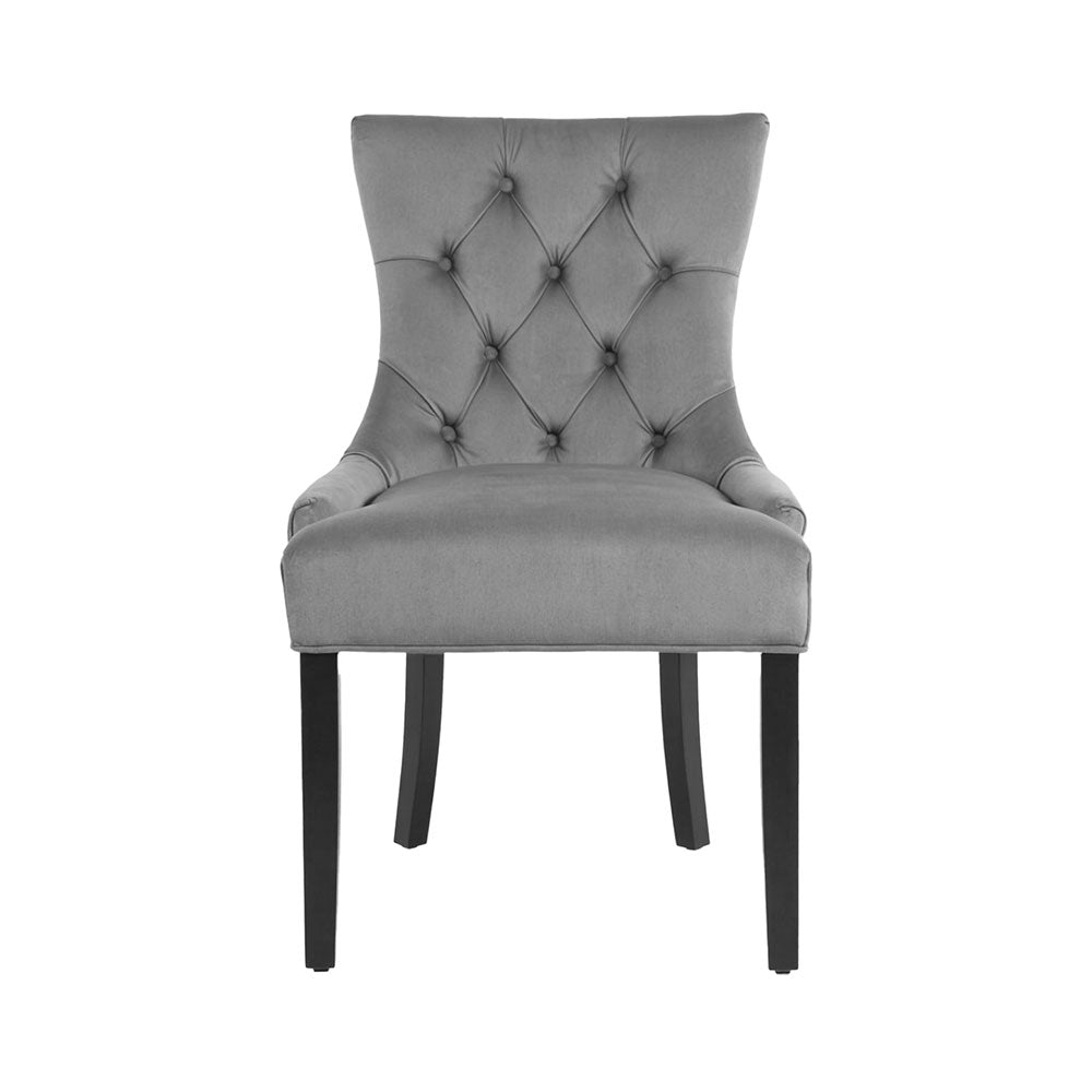 Artiss Dining Chairs Set of 4 Velvet French Provincial Grey-Furniture > Dining > Kitchen & Dining Chairs-PEROZ Accessories