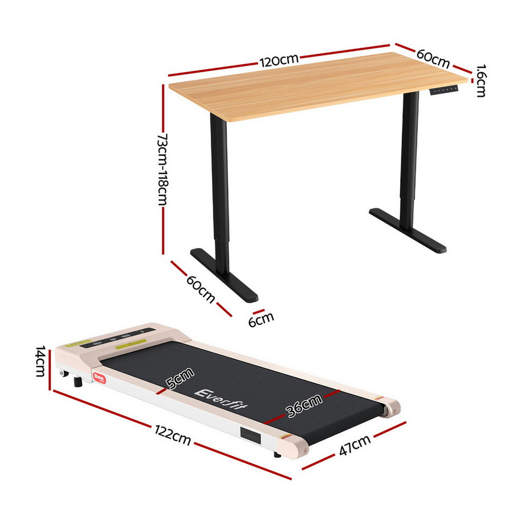 Artiss Electric Treadmill with 120cm Automatic Standing Desk Walking Pad 360mm-Furniture > Office > Desks-PEROZ Accessories