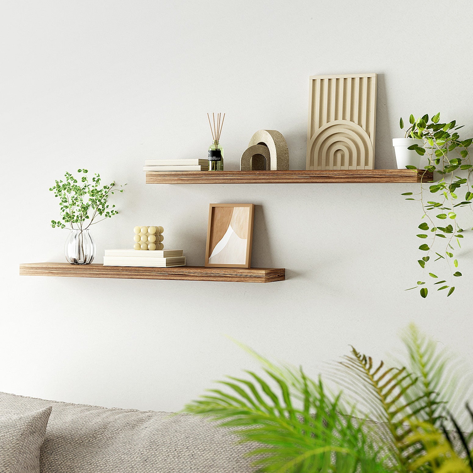 Artiss Floating Wall Shelf Set of 2 Wood 90CM-Home & Garden > DIY > Kitchen & Bathroom DIY-PEROZ Accessories