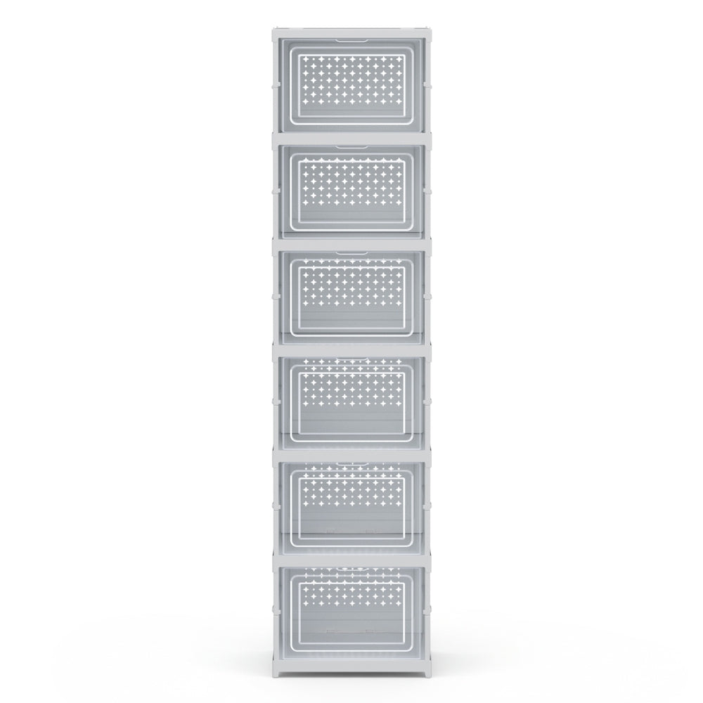 Artiss Foldable Shoe Rack Organizer 6 Tier Storage Shelf Hallway-Furniture > Living Room > Shoe Storage-PEROZ Accessories