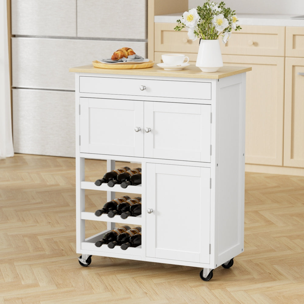 Artiss Kitchen Island Trolley Rolling Serving Cart Storage Cart Drawer Cupboard-Tools > Tools Storage > Work Benches-PEROZ Accessories