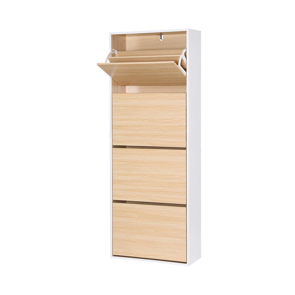 Artiss Shoe Rack Cabinet 24 Pairs Adjustable Shelf Pine-Furniture > Living Room > Shoe Storage-PEROZ Accessories