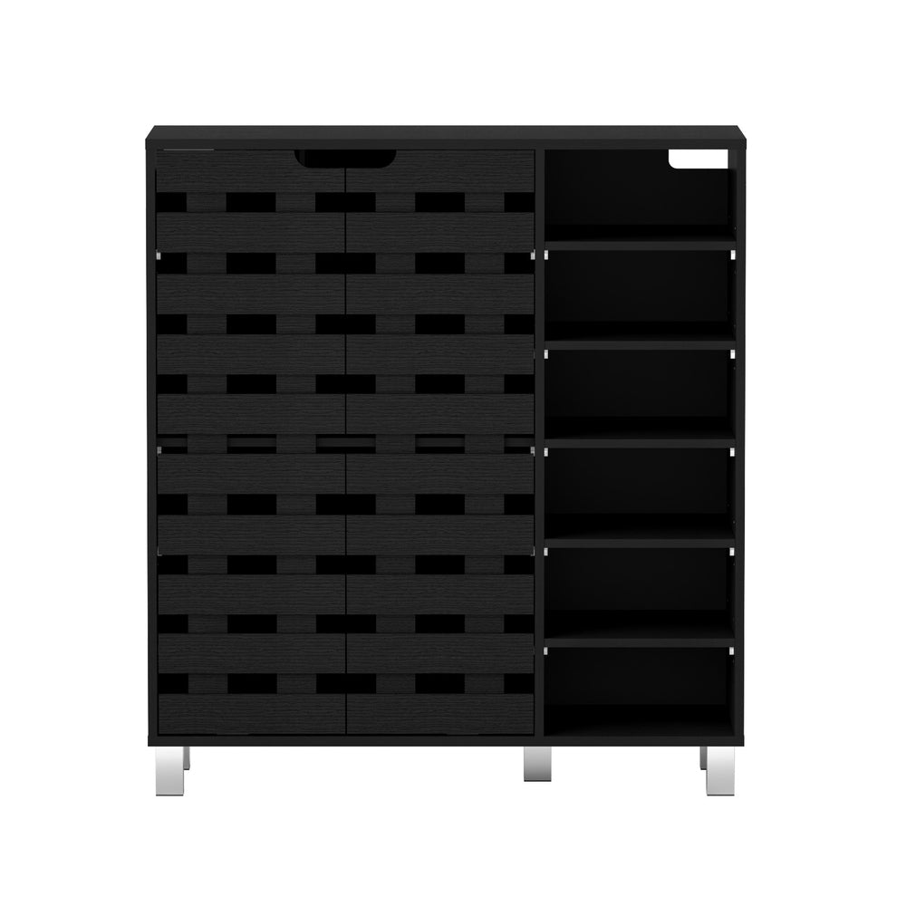 Artiss Shoe Rack Cabinet 6 Tier Storage Shelf Black-Furniture > Living Room > Shoe Storage-PEROZ Accessories