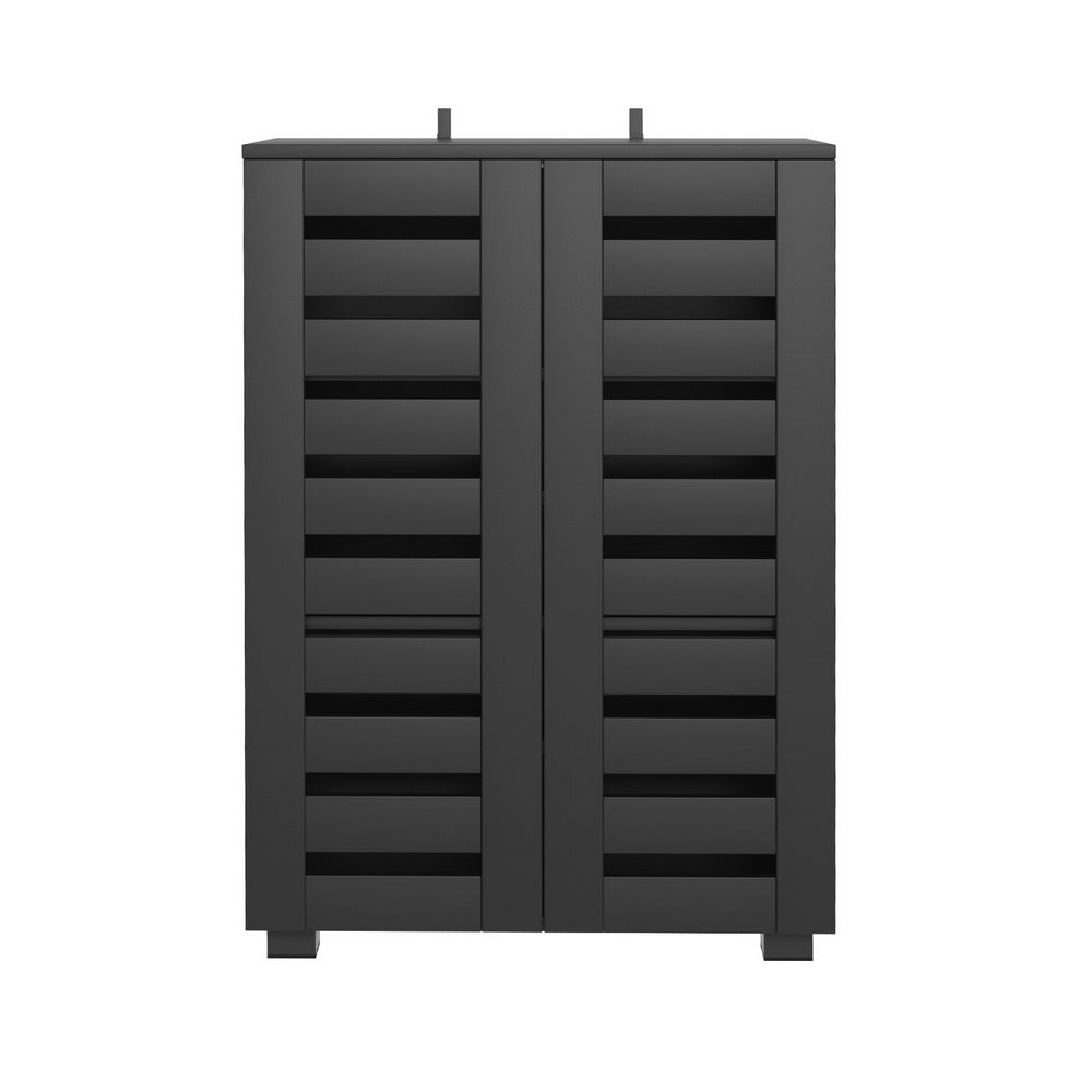 Artiss Shoe Rack Storage Cabinet 20 Pairs 5-tier Black Alster-Furniture > Living Room > Shoe Storage-PEROZ Accessories