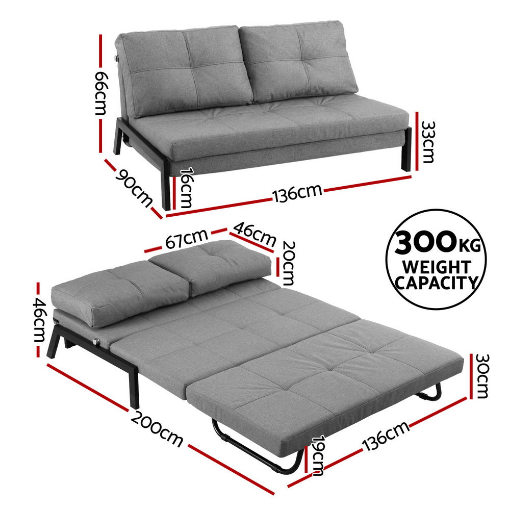 Artiss Sofa Bed 2 Seater Folding Convertible Couch Recliner Lounge Chair-Furniture > Outdoor > Outdoor Sofas & Lounge Sets-PEROZ Accessories