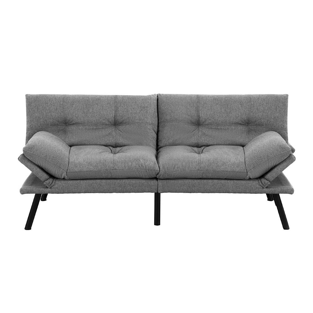 Artiss Sofa Bed Convertible 3 Seater Couch Recliner Lounge Chair Fabric Grey-Furniture > Sofas > Sofas & Sofa Beds-PEROZ Accessories