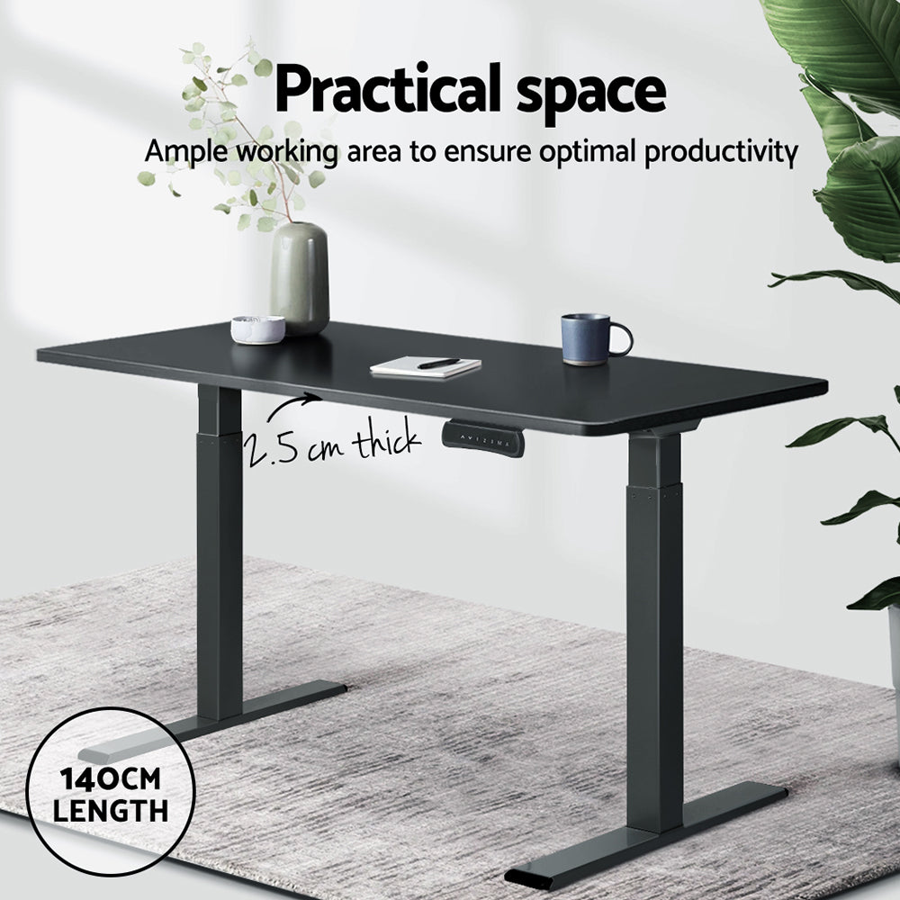 Artiss Standing Desk Top Black 140CM-Furniture > Office > Desks-PEROZ Accessories