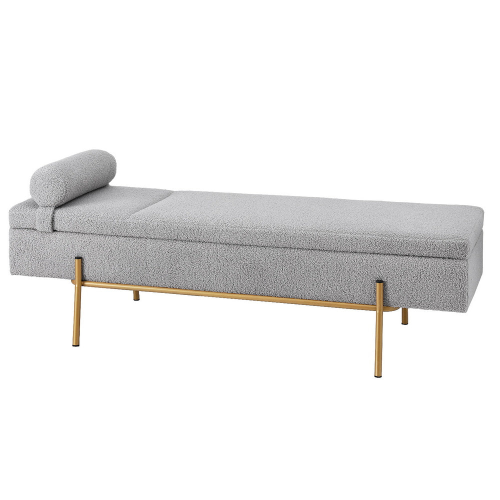 Artiss Storage Ottoman Bed 140cm Pillow Foot Stool-Furniture > Living Room > Ottomans & Footstools-PEROZ Accessories