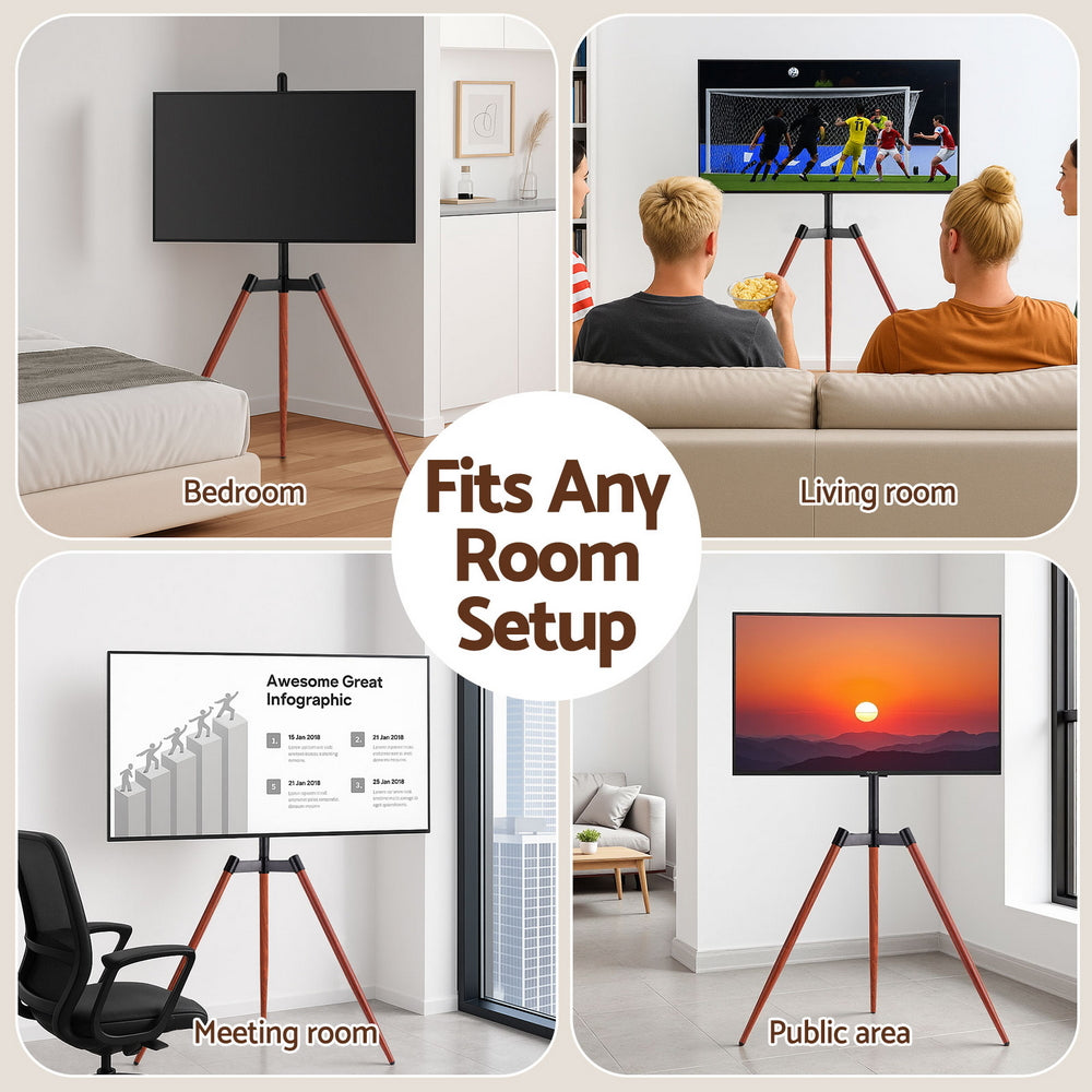 Artiss TV Stand 32-65 inch LED LCD Screen Wooden Tripod Easel Height Adjustable-Furniture > Living Room > TV Units-PEROZ Accessories