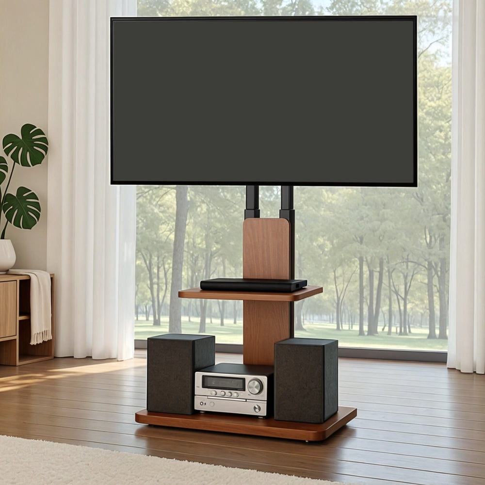 Artiss TV Stand 32-70" Wooden Tray Swivel Height Adjustable-Furniture > Living Room > TV Units-PEROZ Accessories