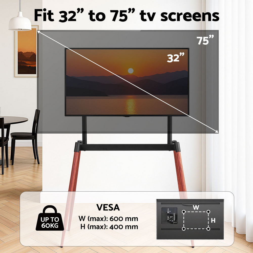 Artiss TV Stand 32-75 inch LED LCD Screen Wooden Floor Easel Height Adjustable-Furniture > Living Room > TV Units-PEROZ Accessories