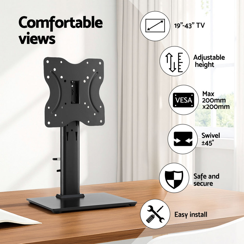 Artiss TV Stand Bracket for 19 - 43 inch TVs Table Top Desktop Universal Swivel-Furniture > Living Room > TV Units-PEROZ Accessories