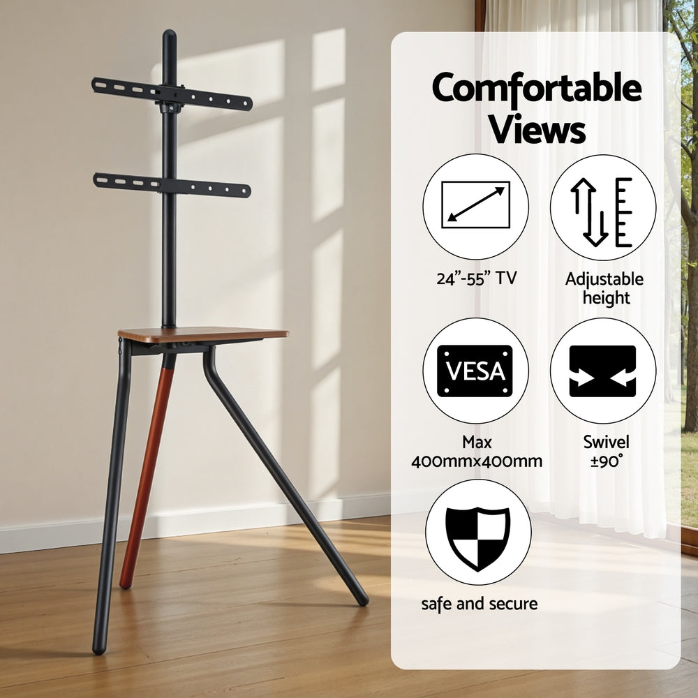 Artiss TV Stand Wooden Tray 24-55" Swivel Height Adjustable-Furniture > Living Room > TV Units-PEROZ Accessories
