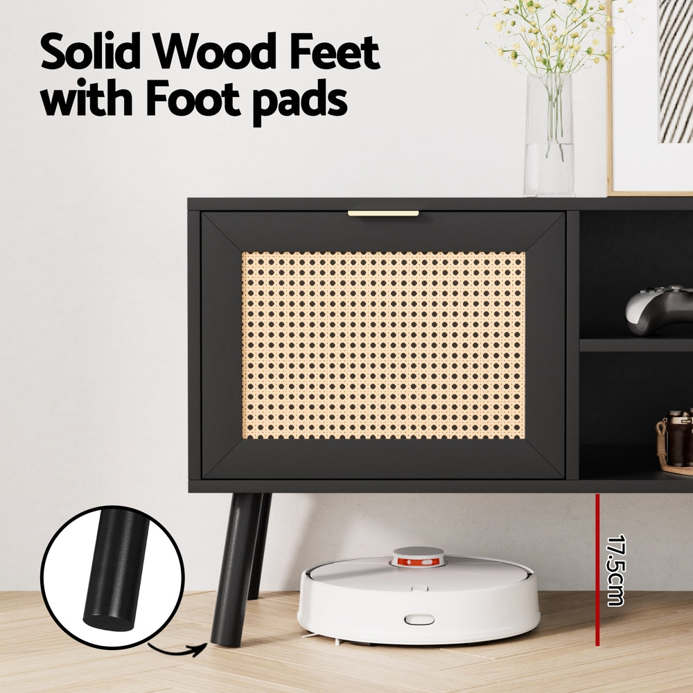 Artiss TV Unit 150cm Storage Cabinet Black-Furniture > Living Room > TV Units-PEROZ Accessories