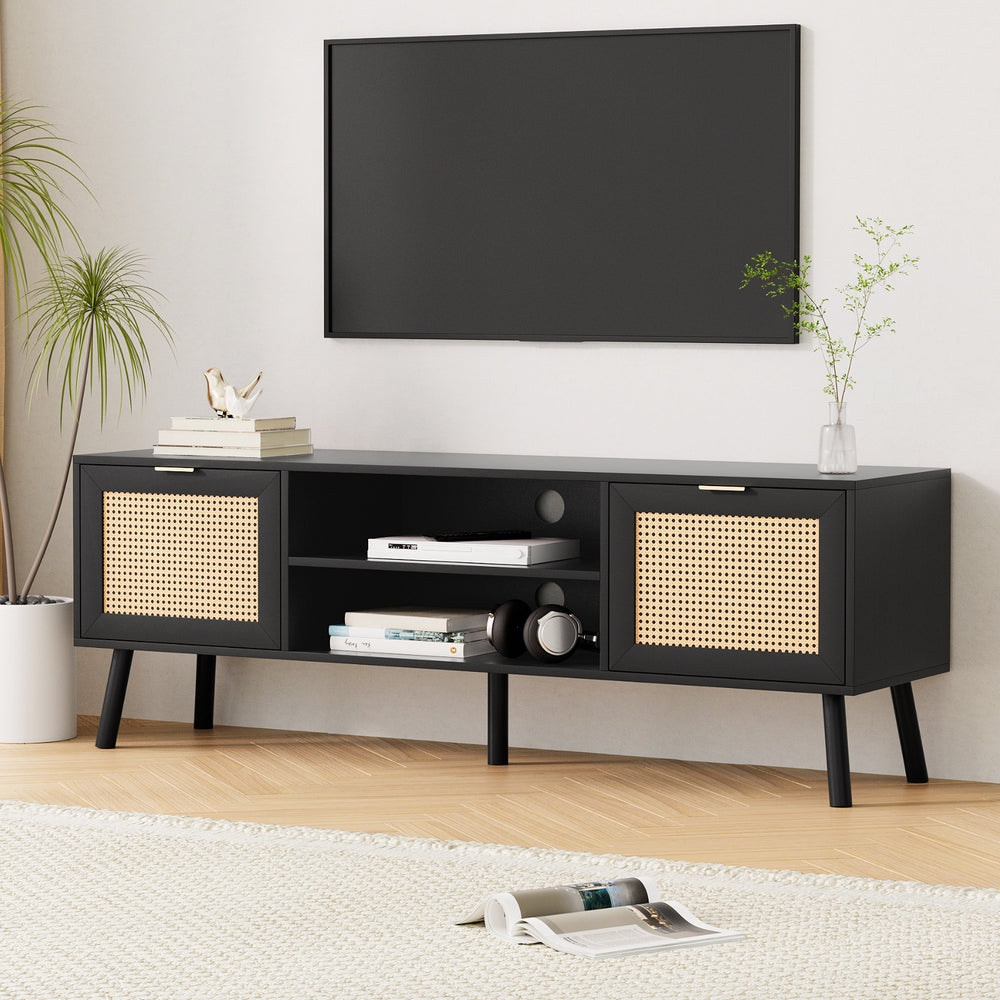 Artiss TV Unit 150cm Storage Cabinet Black-Furniture > Living Room > TV Units-PEROZ Accessories