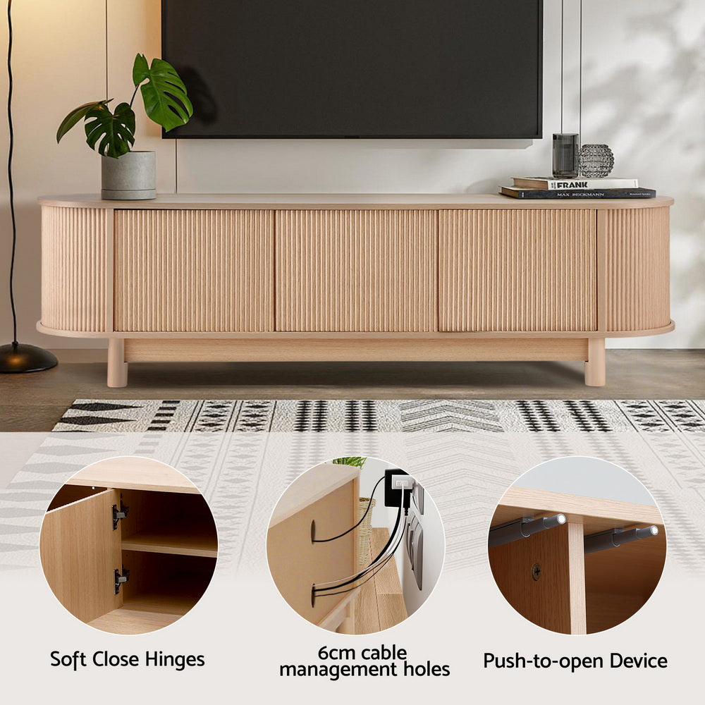 Artiss TV Unit Entertainment Unit Storage Cabinet 160cm Pine-Furniture > Living Room > TV Units-PEROZ Accessories