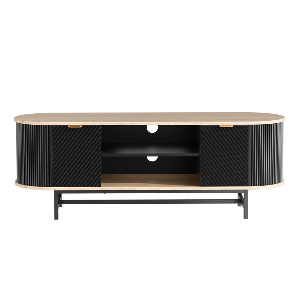 Artiss TV Unit Entertainment Unit Storage Cabinet Black Pine-Furniture > Living Room > TV Units-PEROZ Accessories