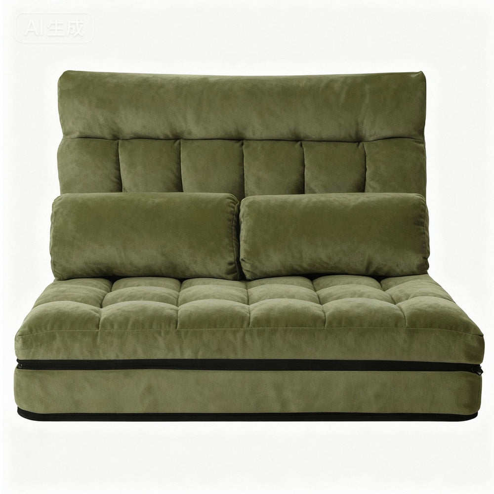 ArtissLounge Sofa Bed 2 seater Green Fabric-Furniture > Bar Stools & Chairs > Arm Chairs & Recliners-PEROZ Accessories