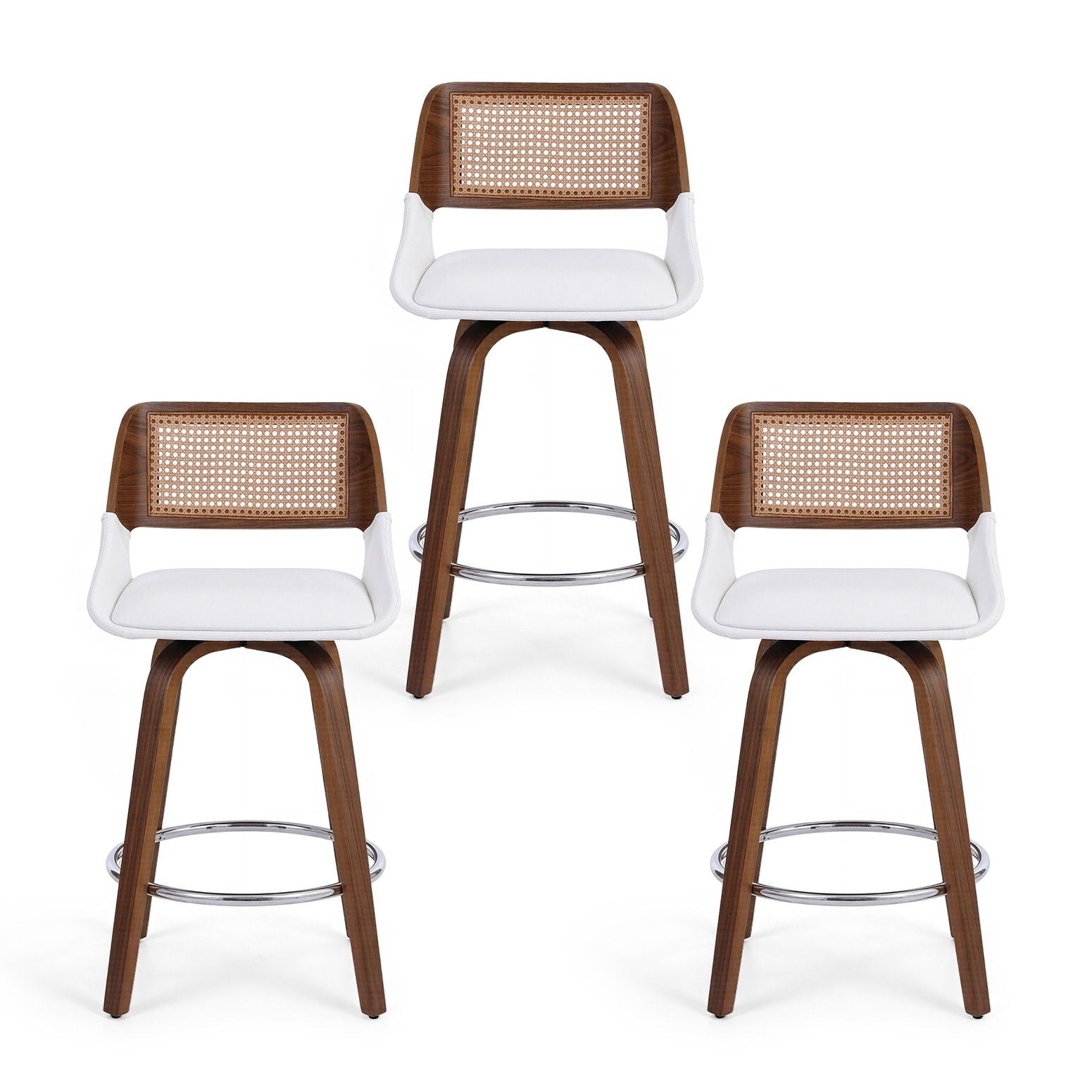 Artiss Wooden Bar Stools Set of 3 Swivel Kitchen Counter Stool Chair 60cm Seat Height