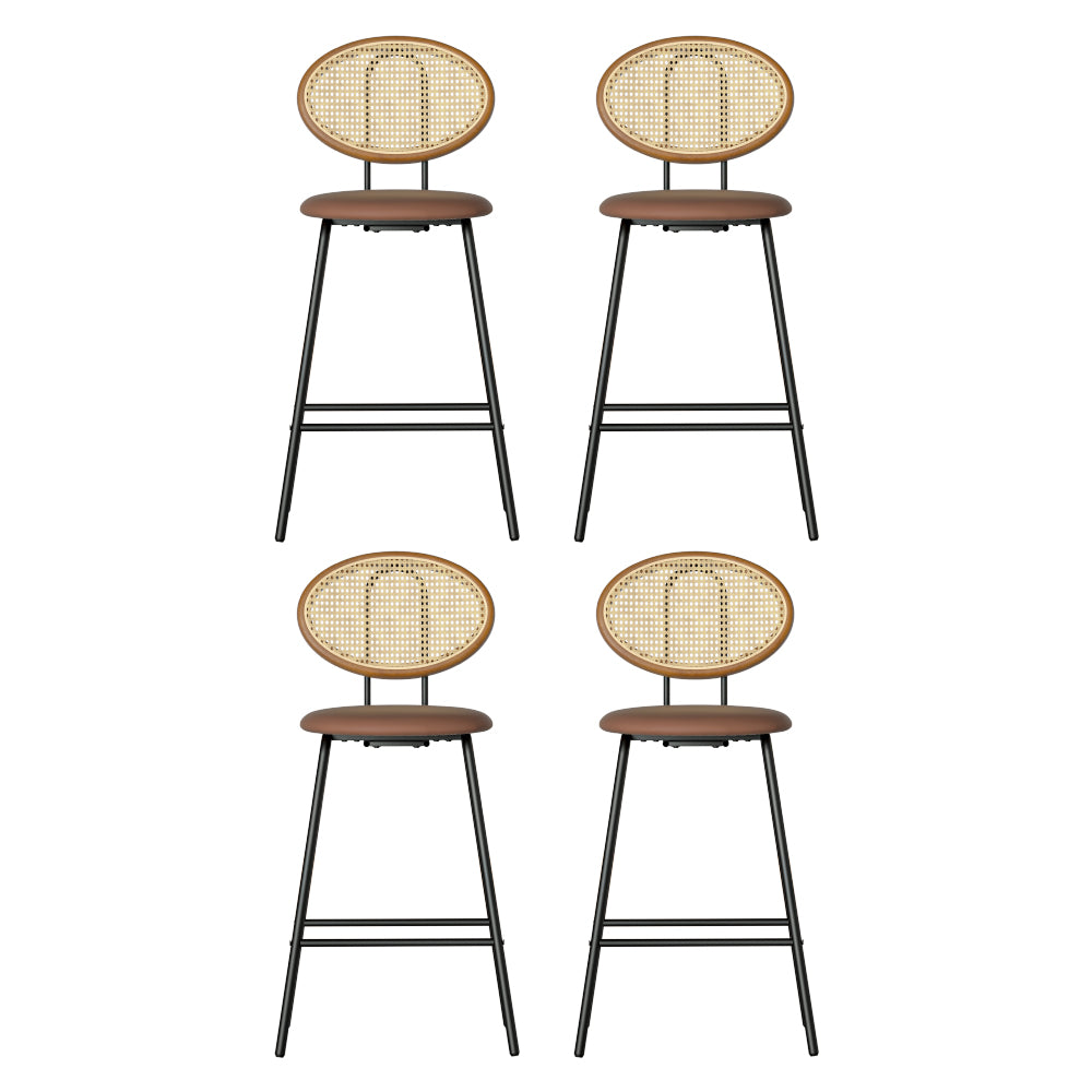 Artiss 4x Bar Stools PU Leather Stools Brown-Furniture > Bar Stools & Chairs > Table & Bar Stools-PEROZ Accessories