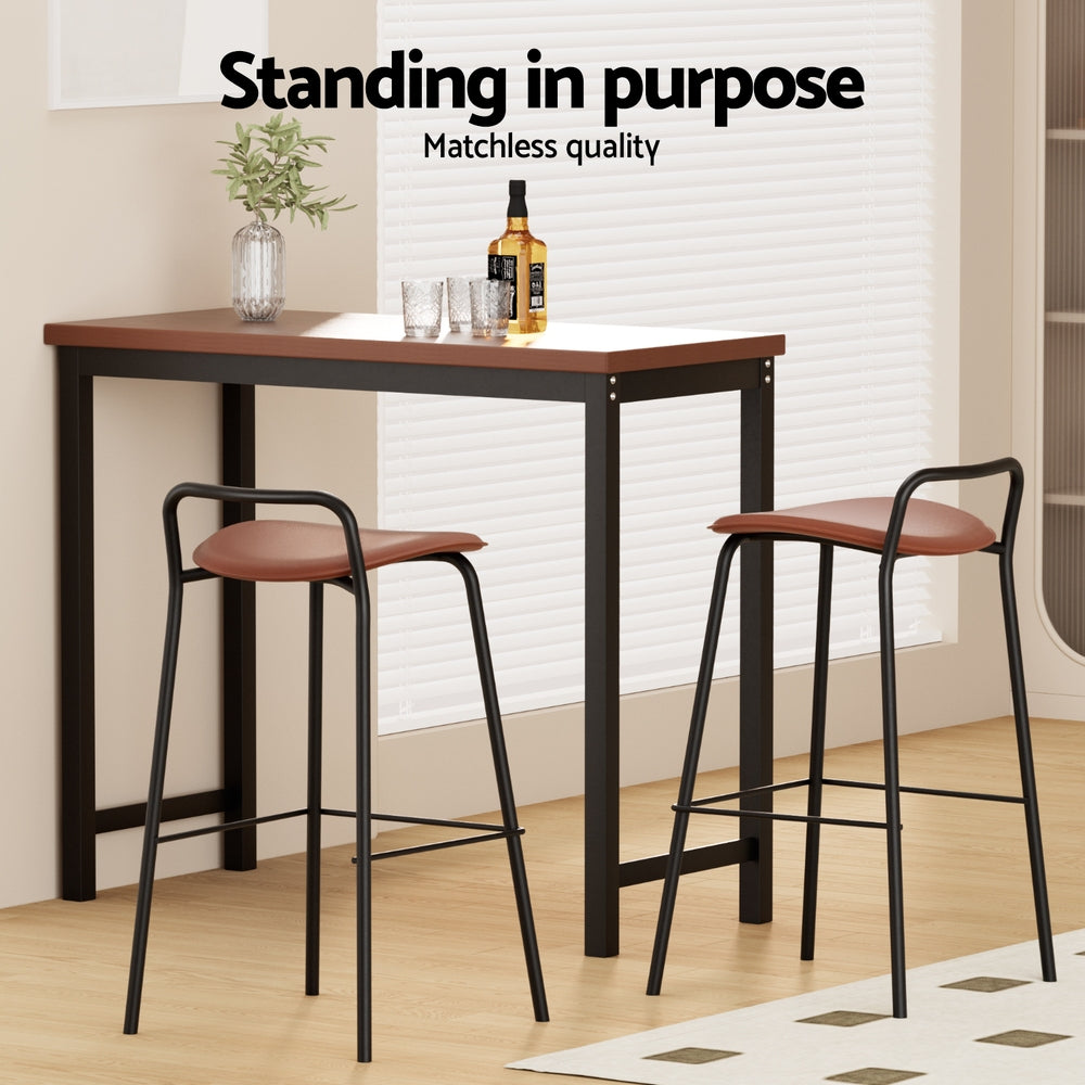 2x Artiss Bar Stools Kitchen Counter Stools Metal Brown-Furniture > Bar Stools & Chairs > Table & Bar Stools-PEROZ Accessories