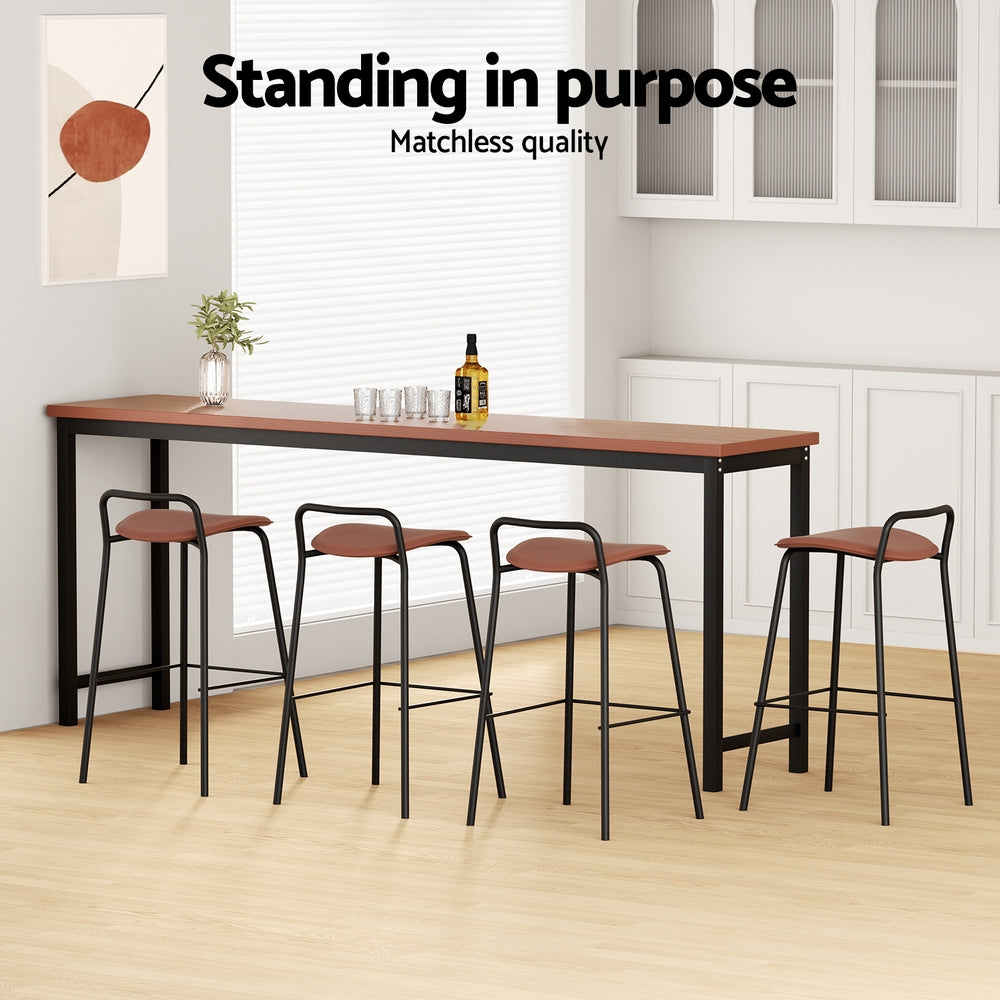 4x Artiss Bar Stools Kitchen Counter Dining Chair Metal Brown-Furniture > Bar Stools & Chairs > Table & Bar Stools-PEROZ Accessories