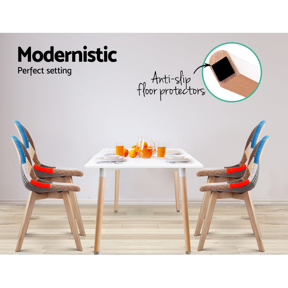 Artiss Dining Chairs Set of 4 Fabric Retro Replica DSW-Furniture > Dining > Kitchen & Dining Chairs-PEROZ Accessories