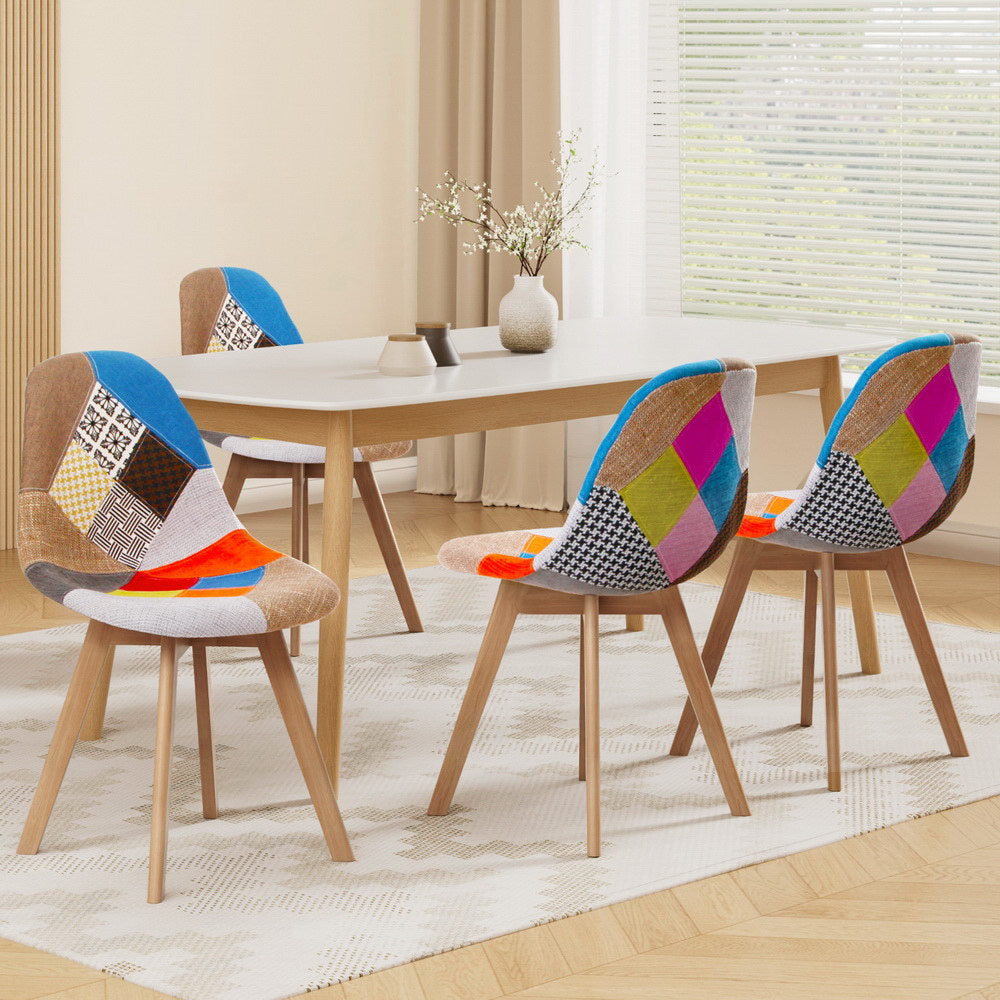 Artiss Dining Chairs Set of 4 Fabric Retro Replica DSW-Furniture > Dining > Kitchen & Dining Chairs-PEROZ Accessories