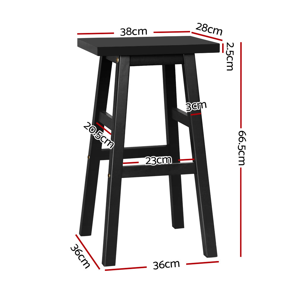 Artiss Bar Stools Kitchen Counter Stools Wooden Chairs Black x2-Bar Stools-PEROZ Accessories