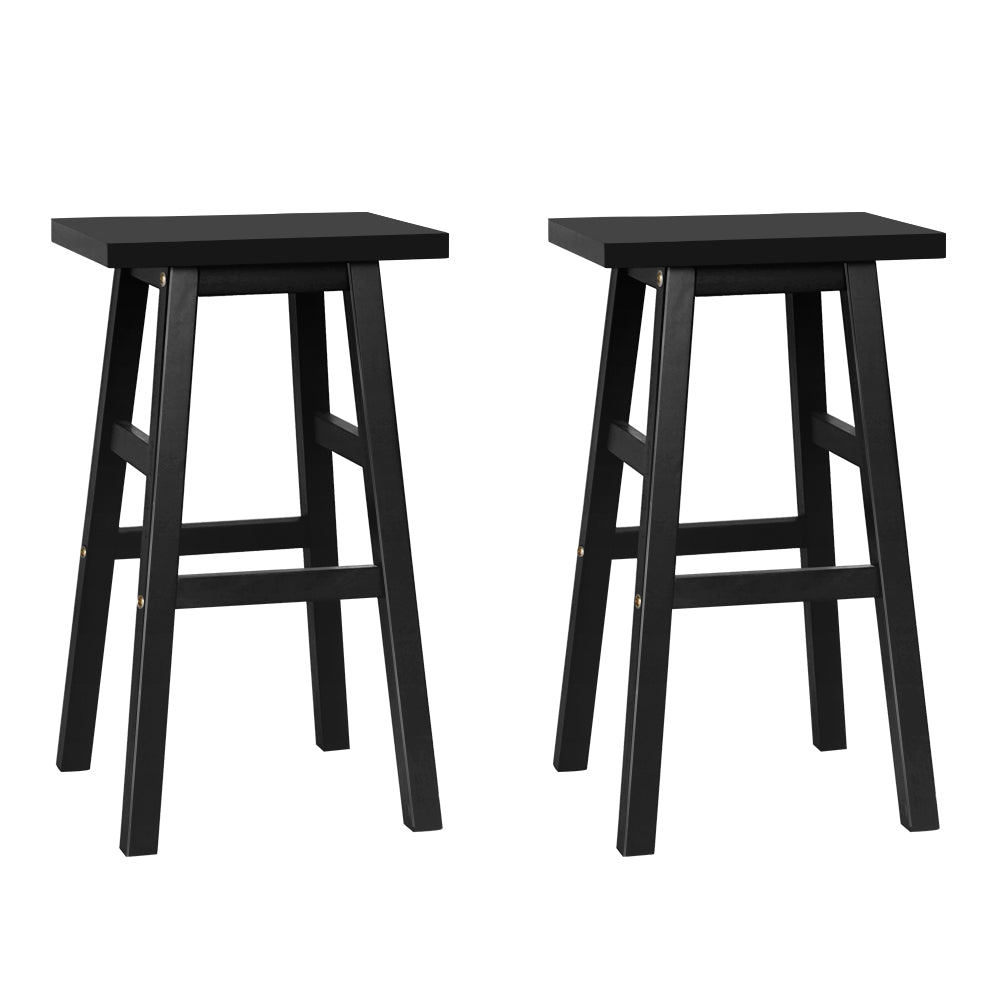 Artiss Bar Stools Kitchen Counter Stools Wooden Chairs Black x2-Bar Stools-PEROZ Accessories