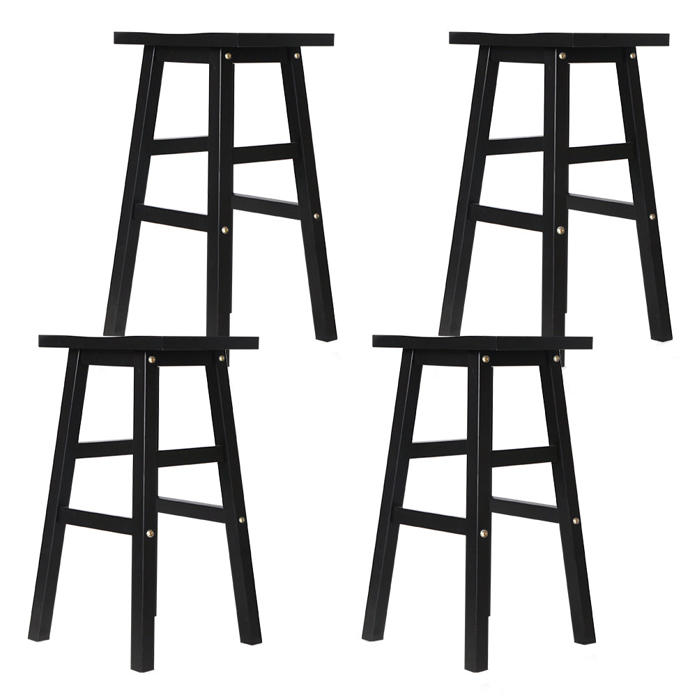 Artiss Bar Stools Kitchen Counter Stools Wooden Chairs Black x4-Furniture > Bar Stools & Chairs-PEROZ Accessories