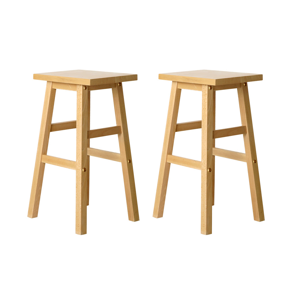 Artiss Bar Stools Kitchen Counter Stools Wooden Chairs Natural x2-Bar Stools-PEROZ Accessories