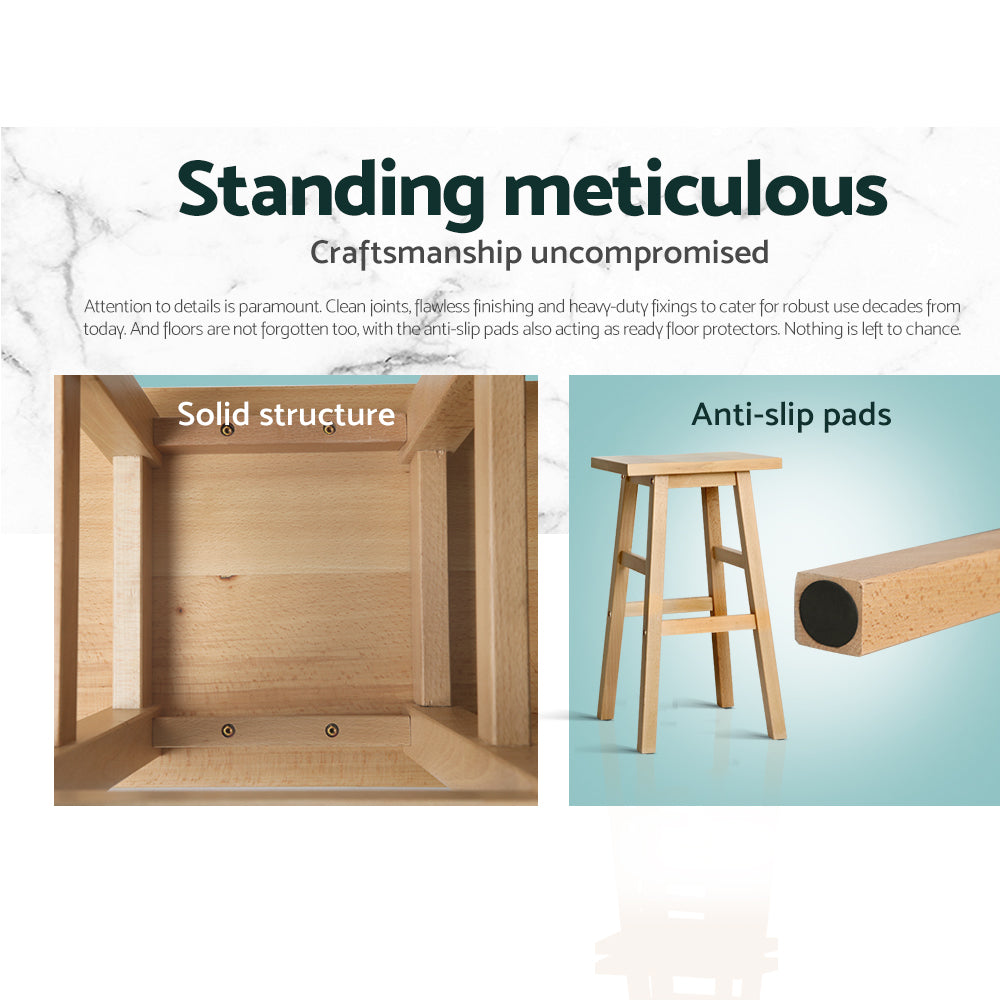 Artiss Bar Stools Kitchen Counter Stools Wooden Chairs Natural x2-Bar Stools-PEROZ Accessories