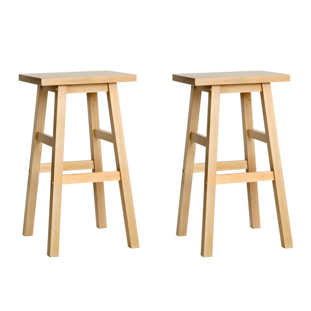 Artiss Bar Stools Kitchen Counter Stools Wooden Chairs Natural x2-Bar Stools-PEROZ Accessories