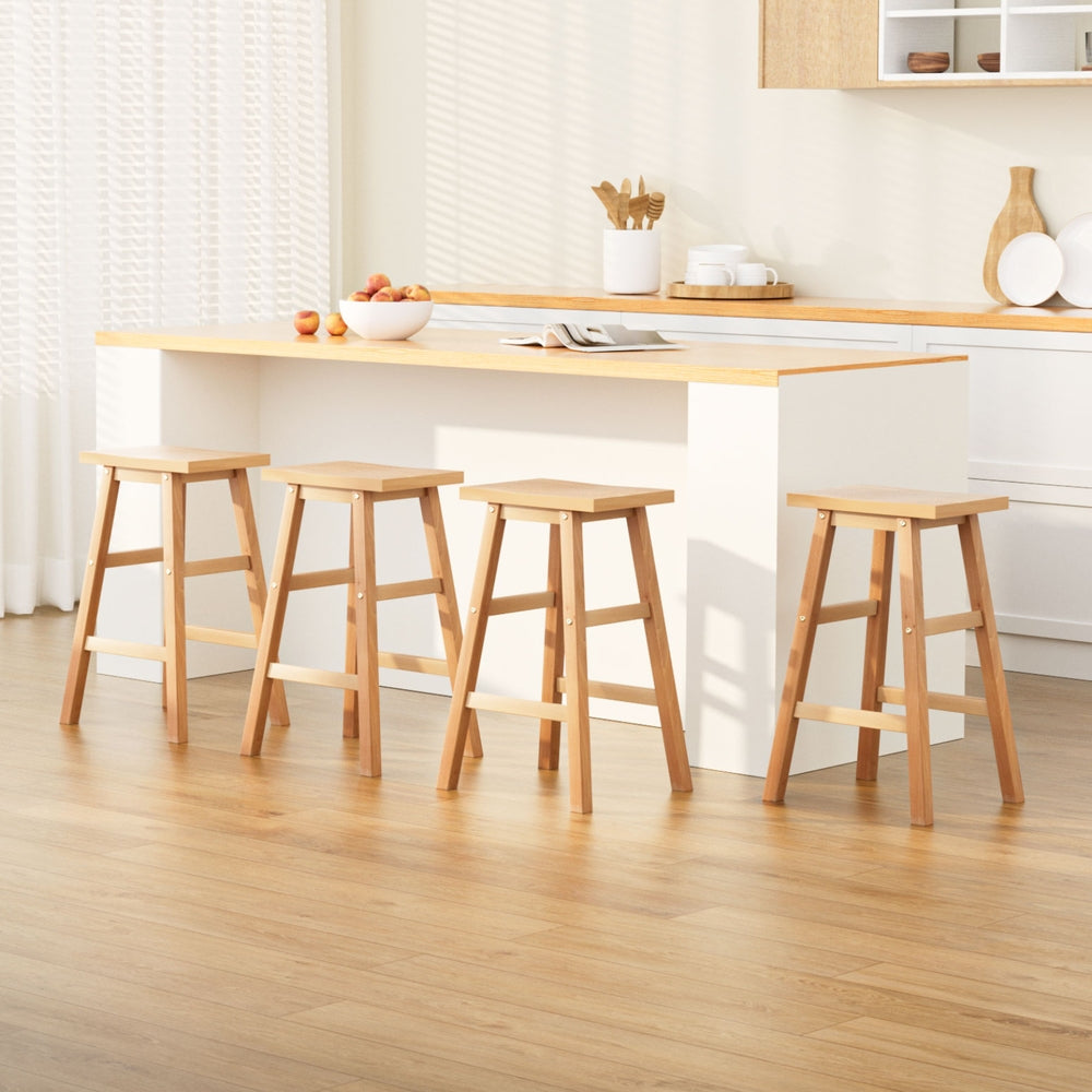 Artiss 4x Bar Stools Kitchen Chairs Wooden Nature-Furniture > Bar Stools & Chairs > Table & Bar Stools-PEROZ Accessories