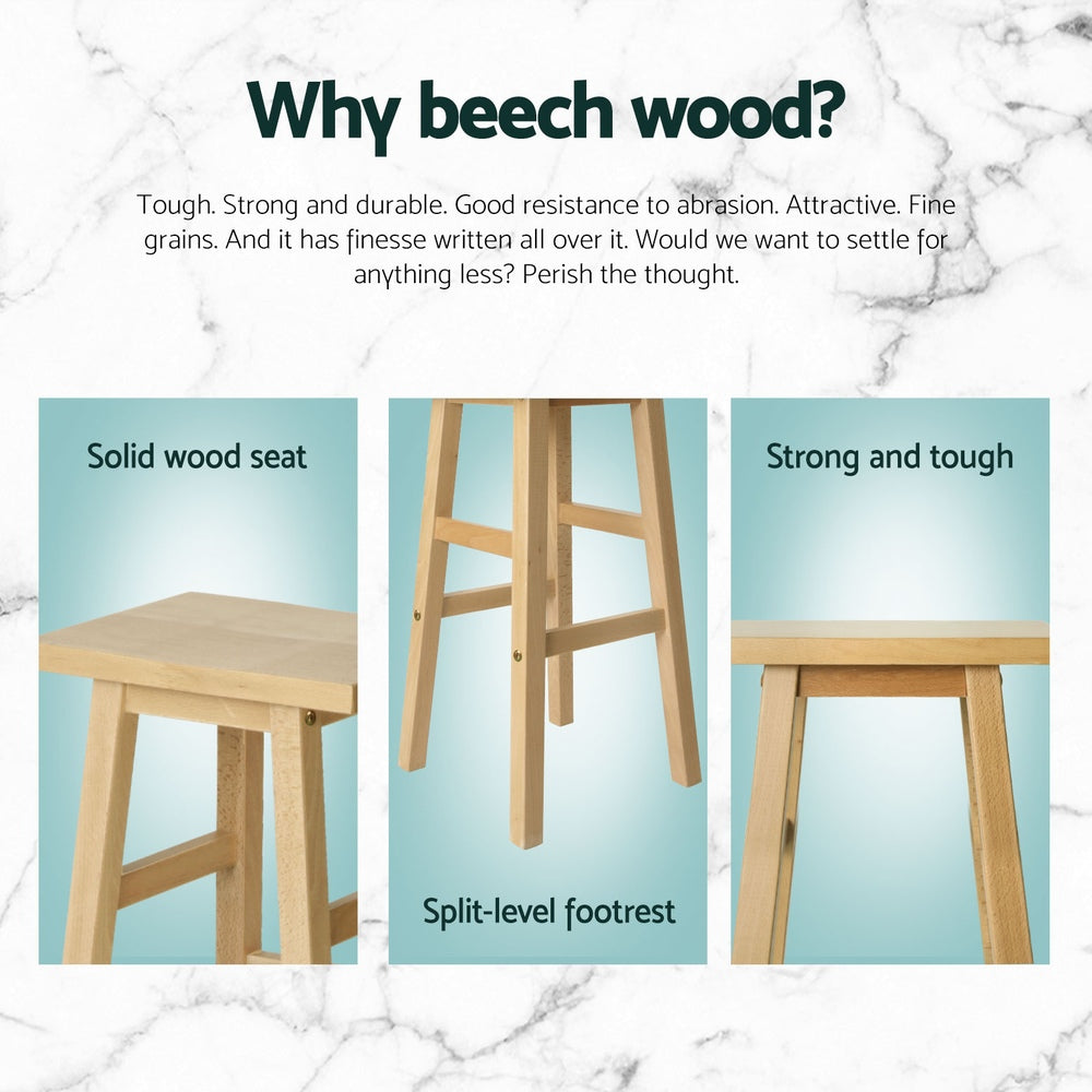 Artiss 4x Bar Stools Kitchen Chairs Wooden Nature-Furniture > Bar Stools & Chairs > Table & Bar Stools-PEROZ Accessories