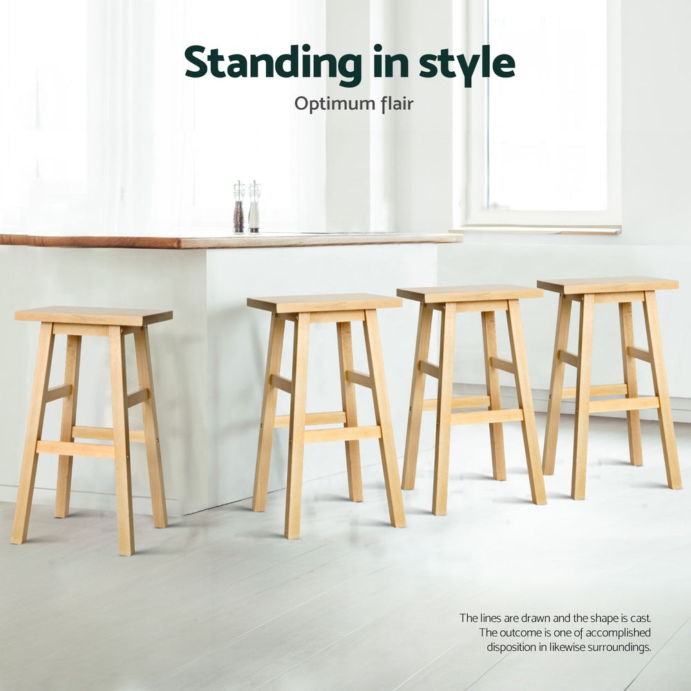 Artiss 4x Bar Stools Kitchen Chairs Wooden Nature-Furniture > Bar Stools & Chairs > Table & Bar Stools-PEROZ Accessories