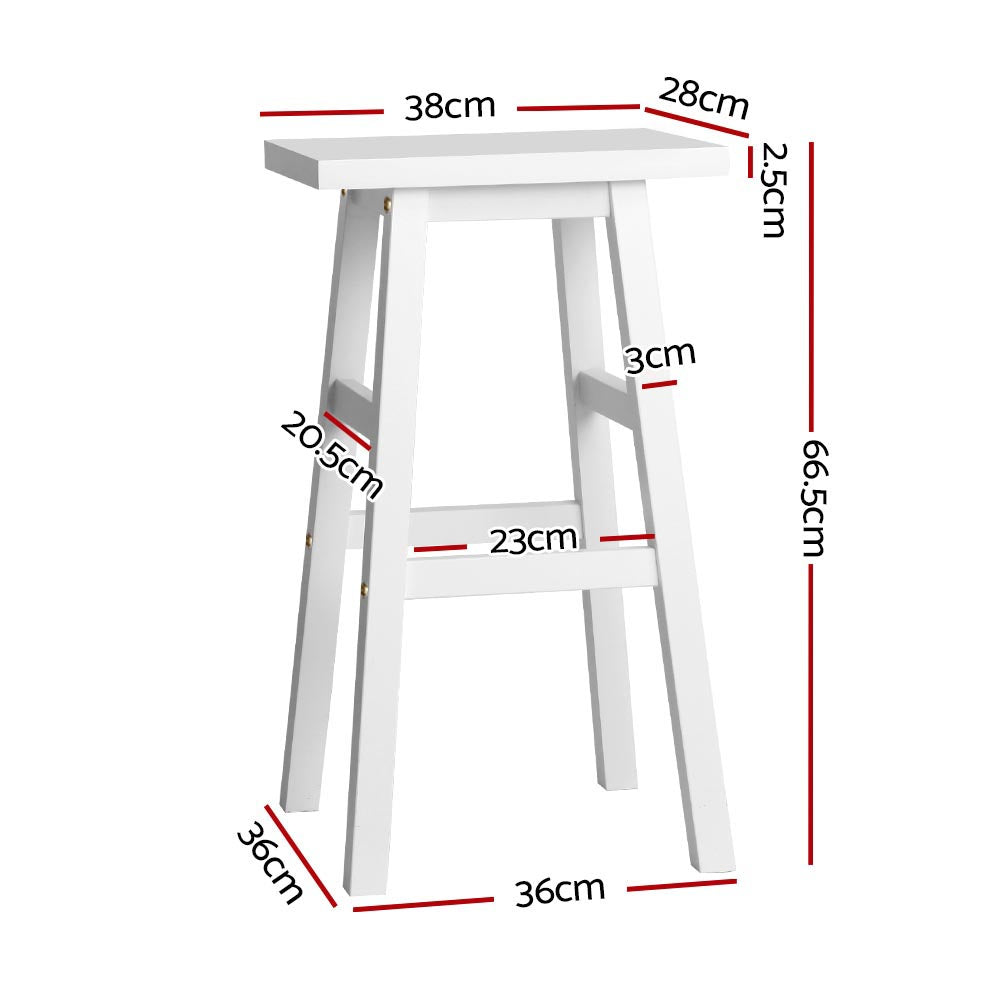 Artiss Bar Stools Kitchen Counter Stools Wooden Chairs White x2-Bar Stools-PEROZ Accessories