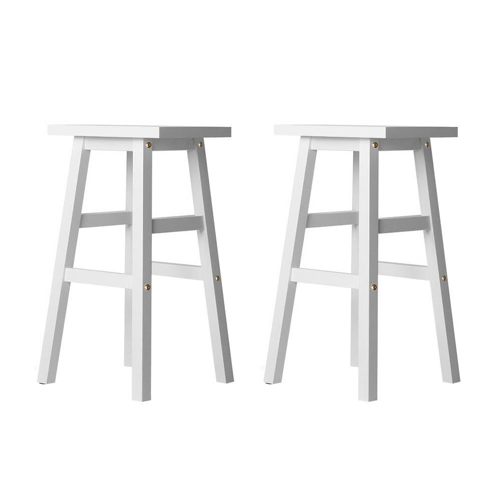 Artiss Bar Stools Kitchen Counter Stools Wooden Chairs White x2-Bar Stools-PEROZ Accessories