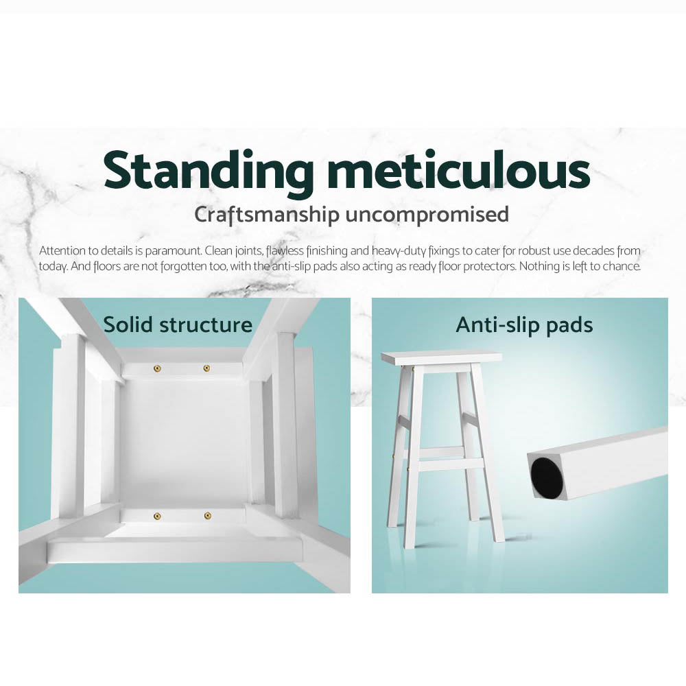 Artiss Bar Stools Kitchen Counter Stools Wooden Chairs White x2-Bar Stools-PEROZ Accessories