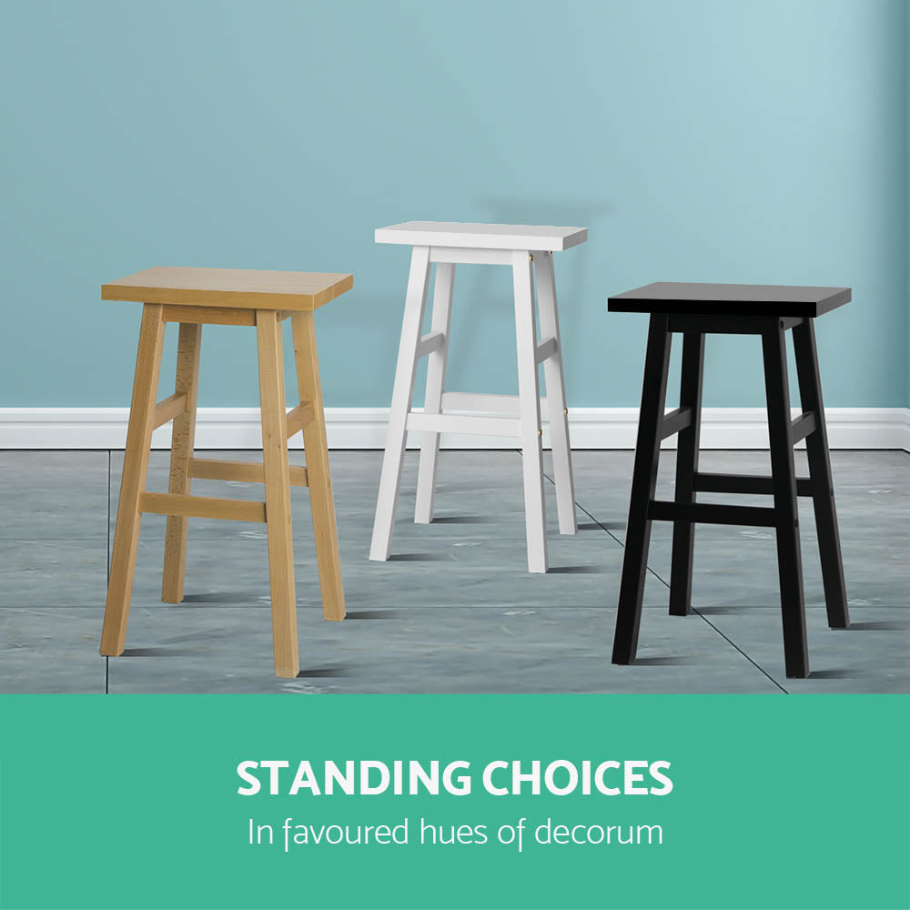 Artiss Bar Stools Kitchen Counter Stools Wooden Chairs White x2-Bar Stools-PEROZ Accessories