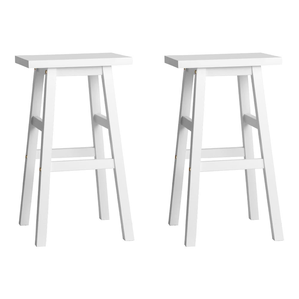 Artiss Bar Stools Kitchen Counter Stools Wooden Chairs White x2-Bar Stools-PEROZ Accessories
