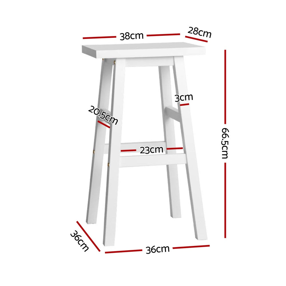 Artiss 4x Bar Stools Kitchen Chairs Wooden White-Furniture > Bar Stools & Chairs > Table & Bar Stools-PEROZ Accessories