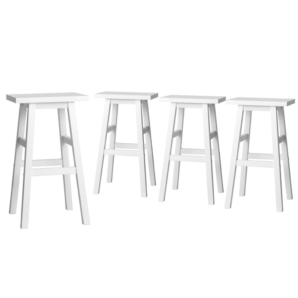 Artiss 4x Bar Stools Kitchen Chairs Wooden White-Furniture > Bar Stools & Chairs > Table & Bar Stools-PEROZ Accessories