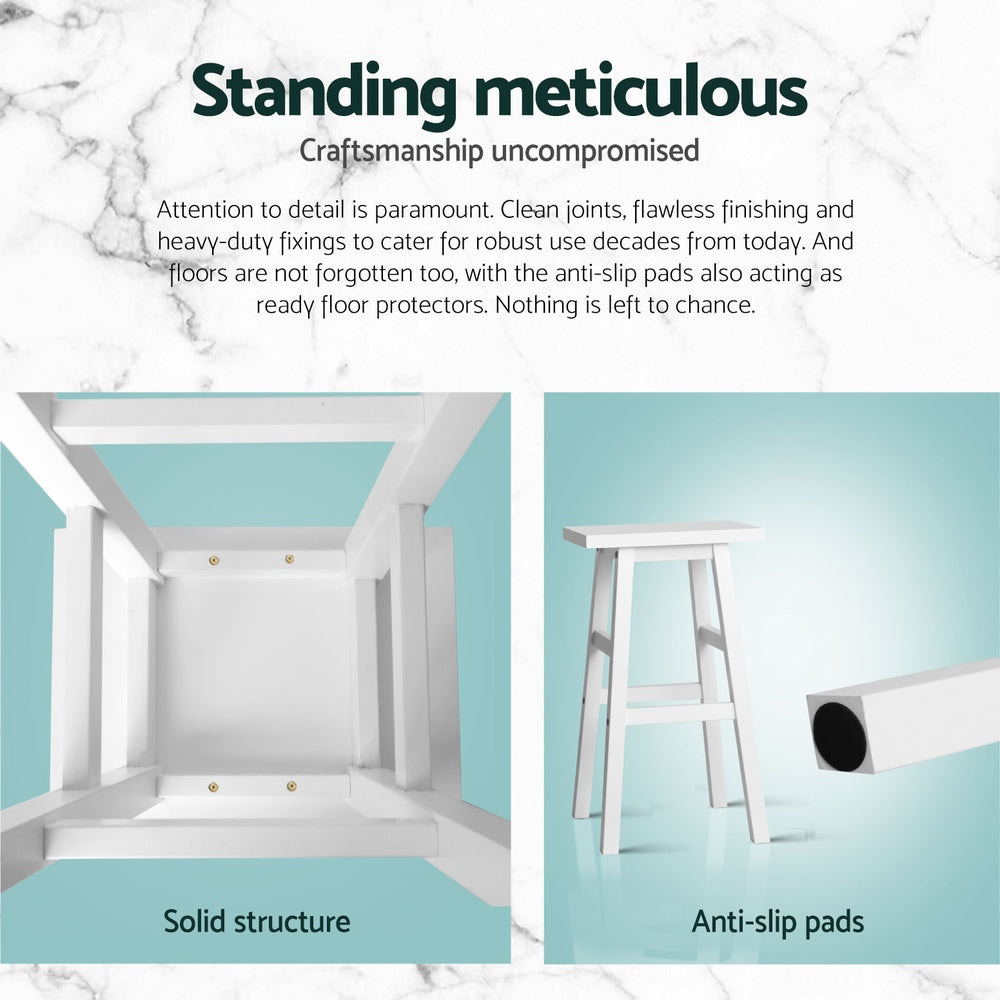 Artiss 4x Bar Stools Kitchen Chairs Wooden White-Furniture > Bar Stools & Chairs > Table & Bar Stools-PEROZ Accessories