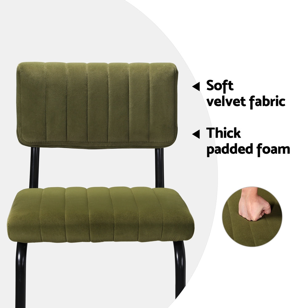 Artiss 2x Bar Stools Velvet Chairs Green-Furniture > Bar Stools & Chairs-PEROZ Accessories