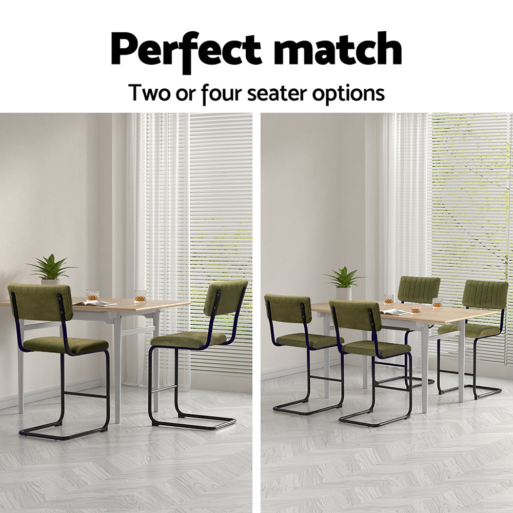 Artiss 2x Bar Stools Velvet Chairs Green-Furniture > Bar Stools & Chairs-PEROZ Accessories